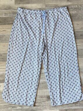 Haven Well Within organic cotton blue pattern crop lounge pants size XXL B6